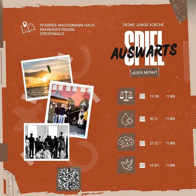 Einladung zu Jugendveranstaltungen mit Bildern und Terminen.